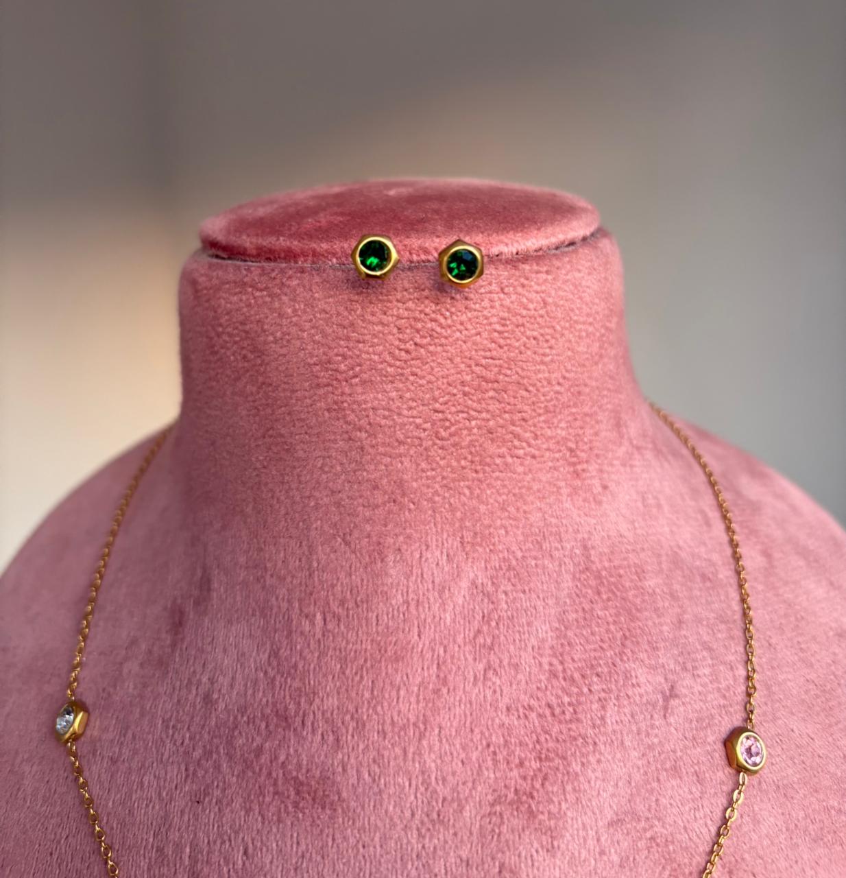 Pastel Gem Station Necklace
