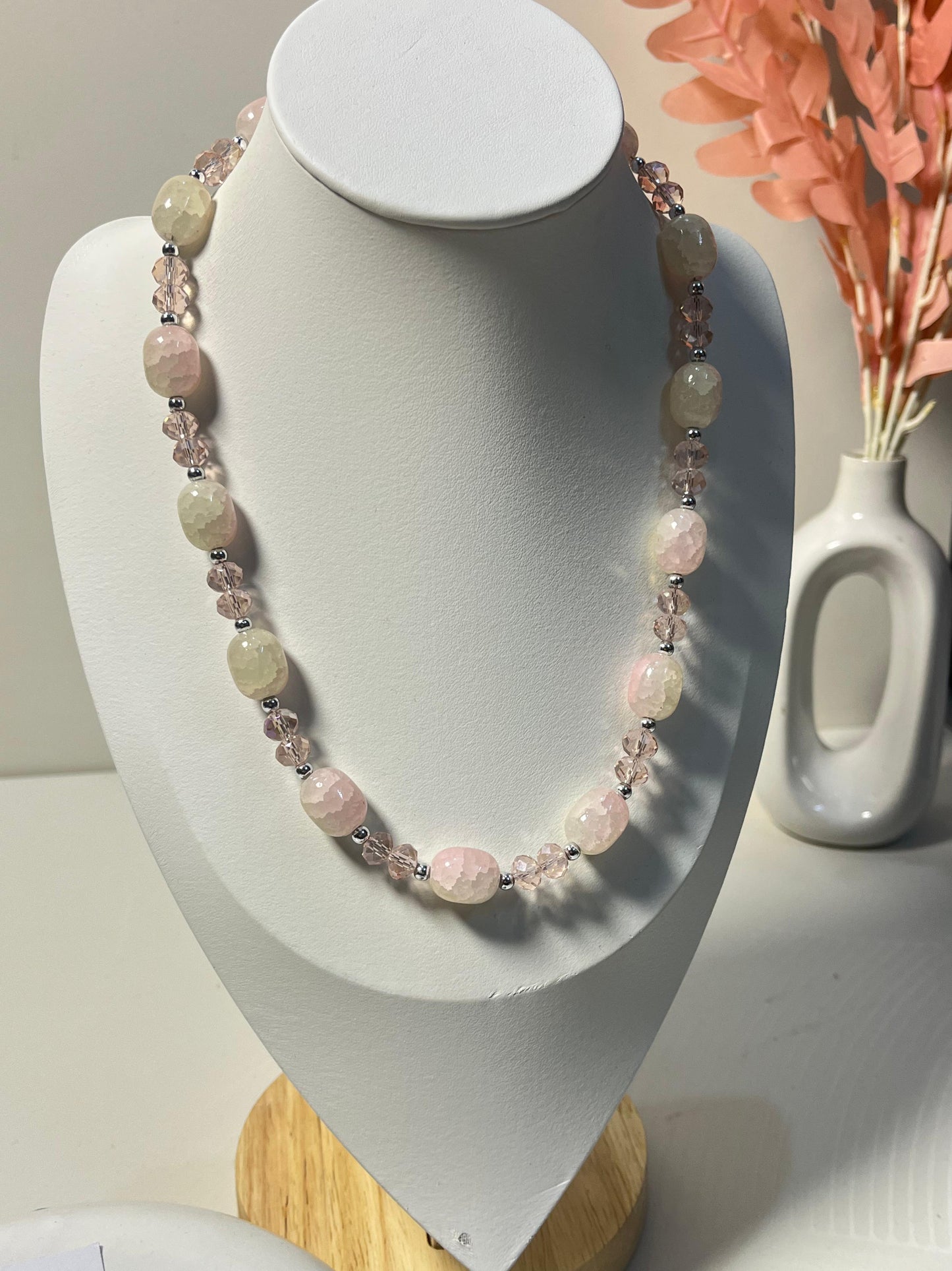 CottonGlow | Light Pink Beaded Set🌸🩷