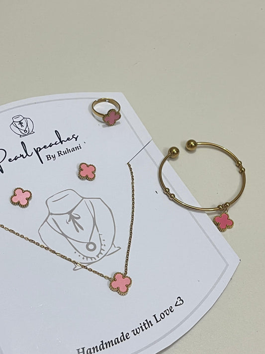 PetalWish | Pink Clover Charm Set🍀🌸