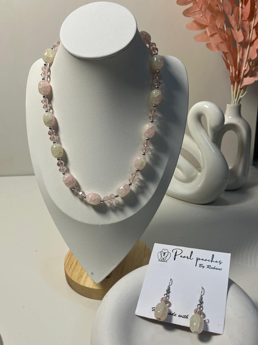 CottonGlow | Light Pink Beaded Set🌸🩷