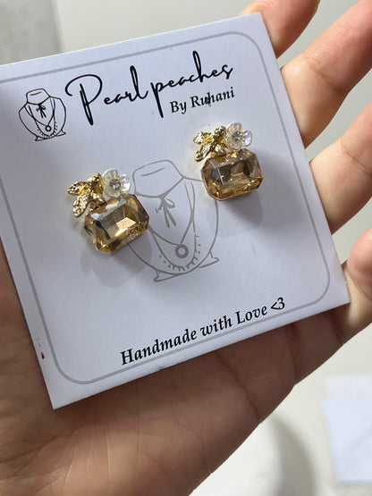 HoneyGleam Earrings|shiny gold base✨🍯