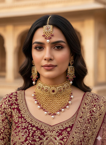 Noor-e-Ruby Choker Set ❤️✨