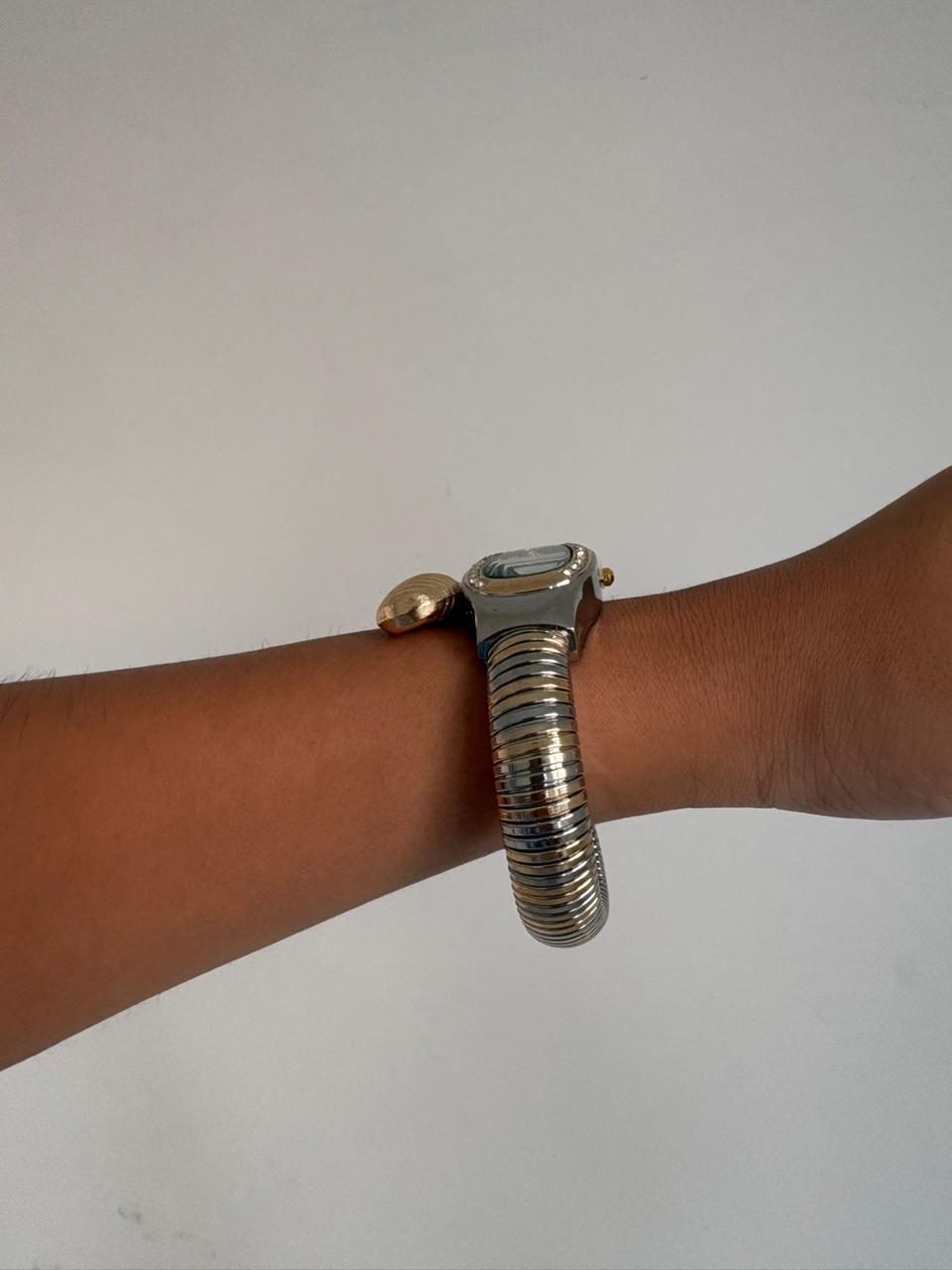 Ruby Dial Designer Cuff Watch Bracelet