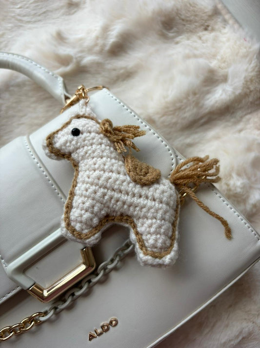 Handmade Crochet Horse Bag Charm