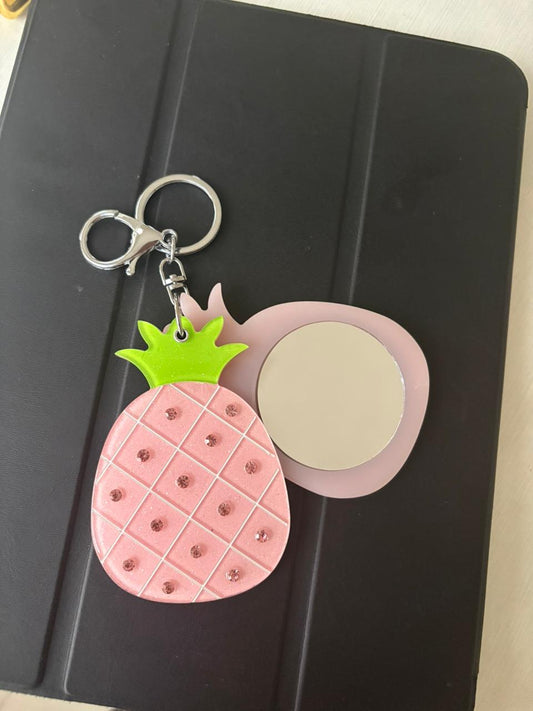 Pink Tropics Pineapple Mirror