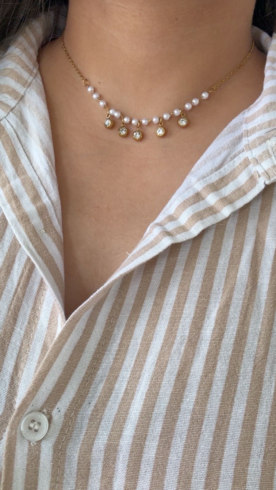 Pearl Charm Dainty Necklace