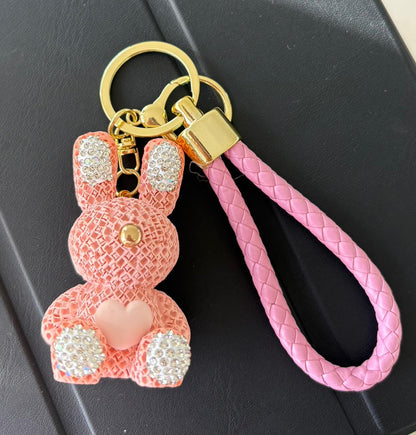 Blushing Heart Lattice Bunny Charm