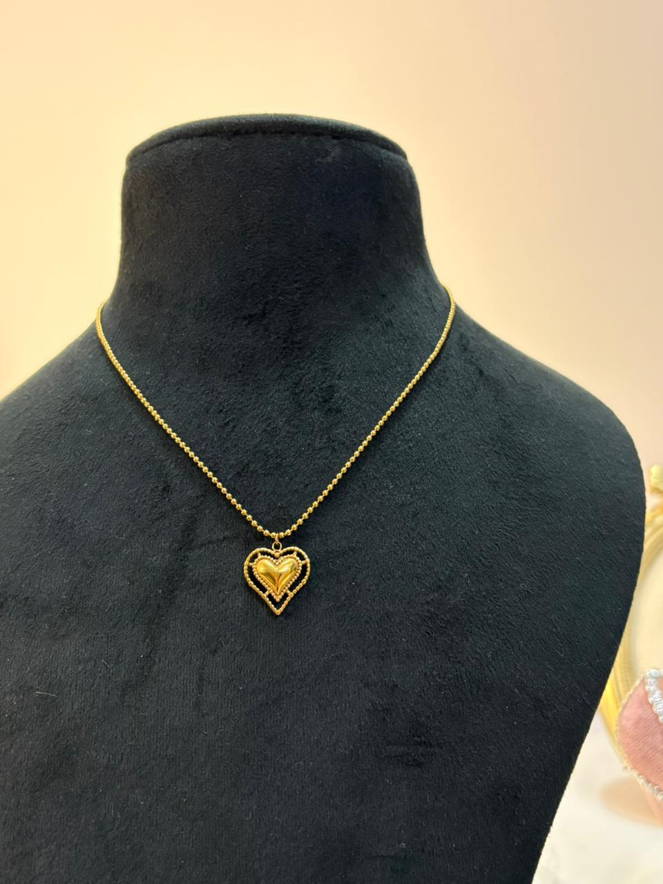 Golden Heart Halo Necklace