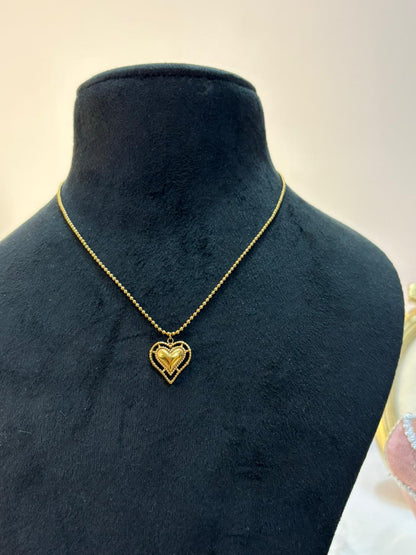 Golden Heart Halo Necklace