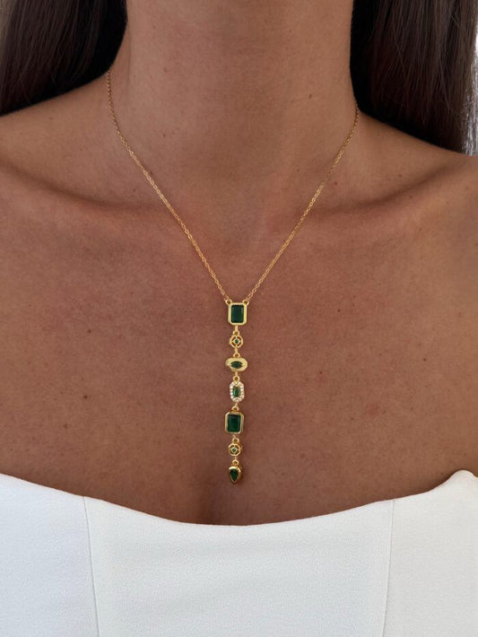 Emerald Cascade Statement Necklace