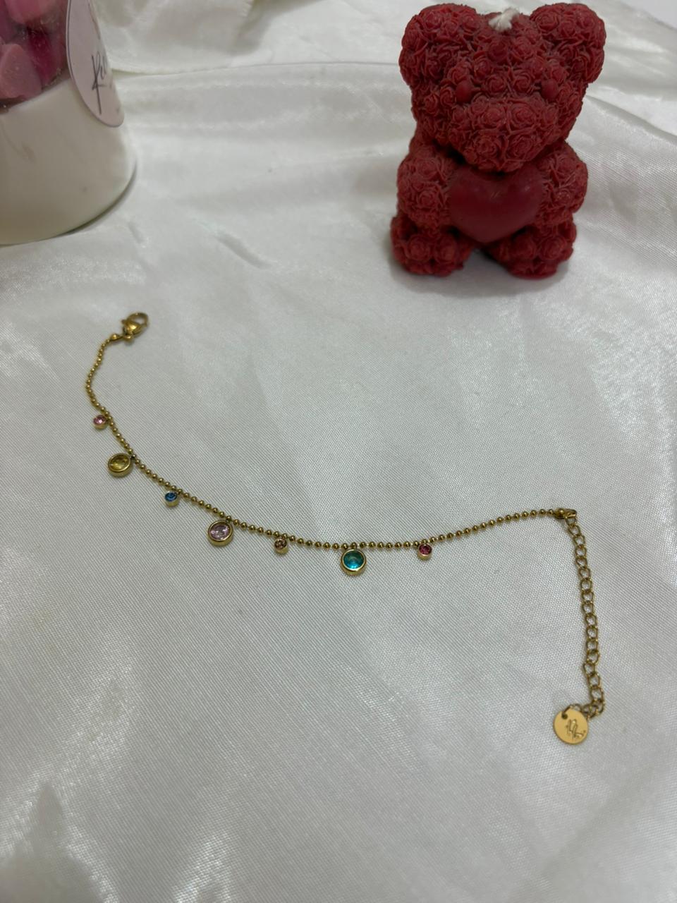 Rainbow Bead Station Bracelet