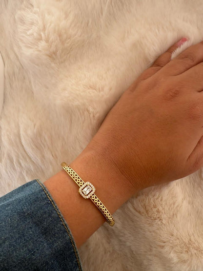 Radiant Halo Geometric Bangle