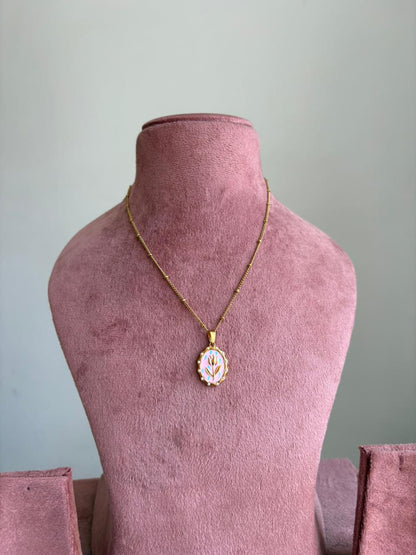 Vintage Bloom Enamel Pendant