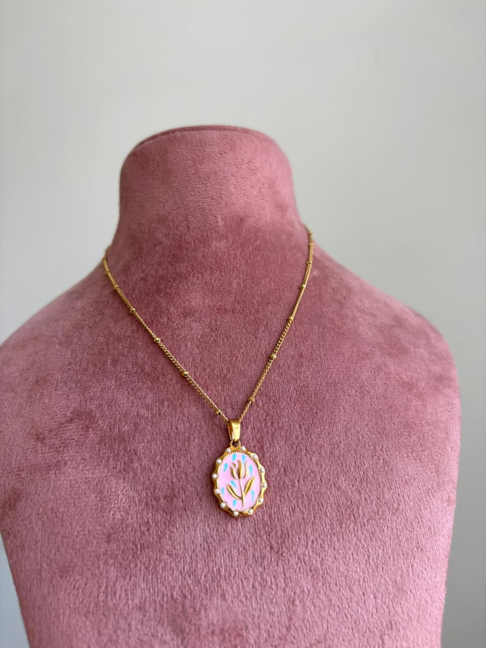 Vintage Bloom Enamel Pendant