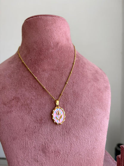 Vintage Bloom Enamel Pendant