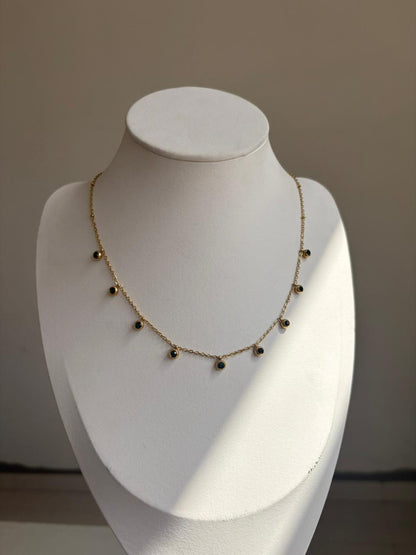 Emerald Green Bezel Drop Necklace