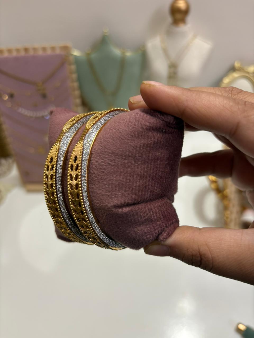 Regal Dual-Tone Filigree Bangles
