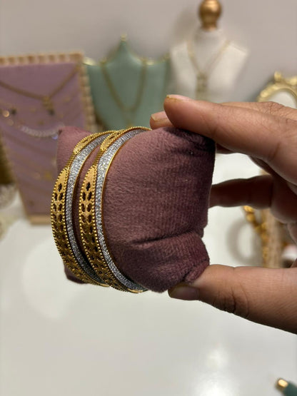 Regal Dual-Tone Filigree Bangles