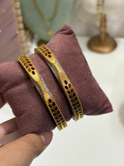 Regal Dual-Tone Filigree Bangles