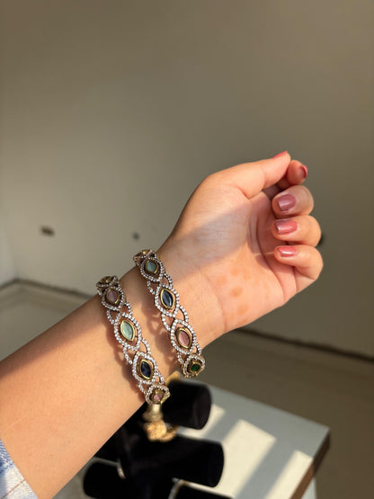 Polki Fusion Stone Bangles