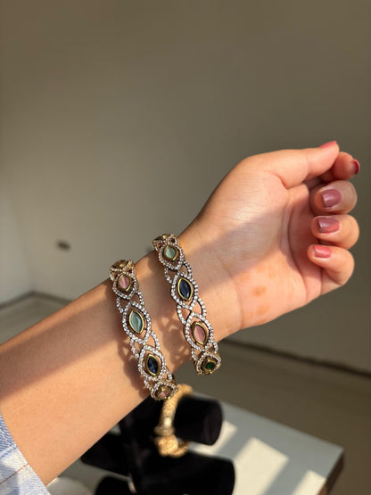 Polki Fusion Stone Bangles