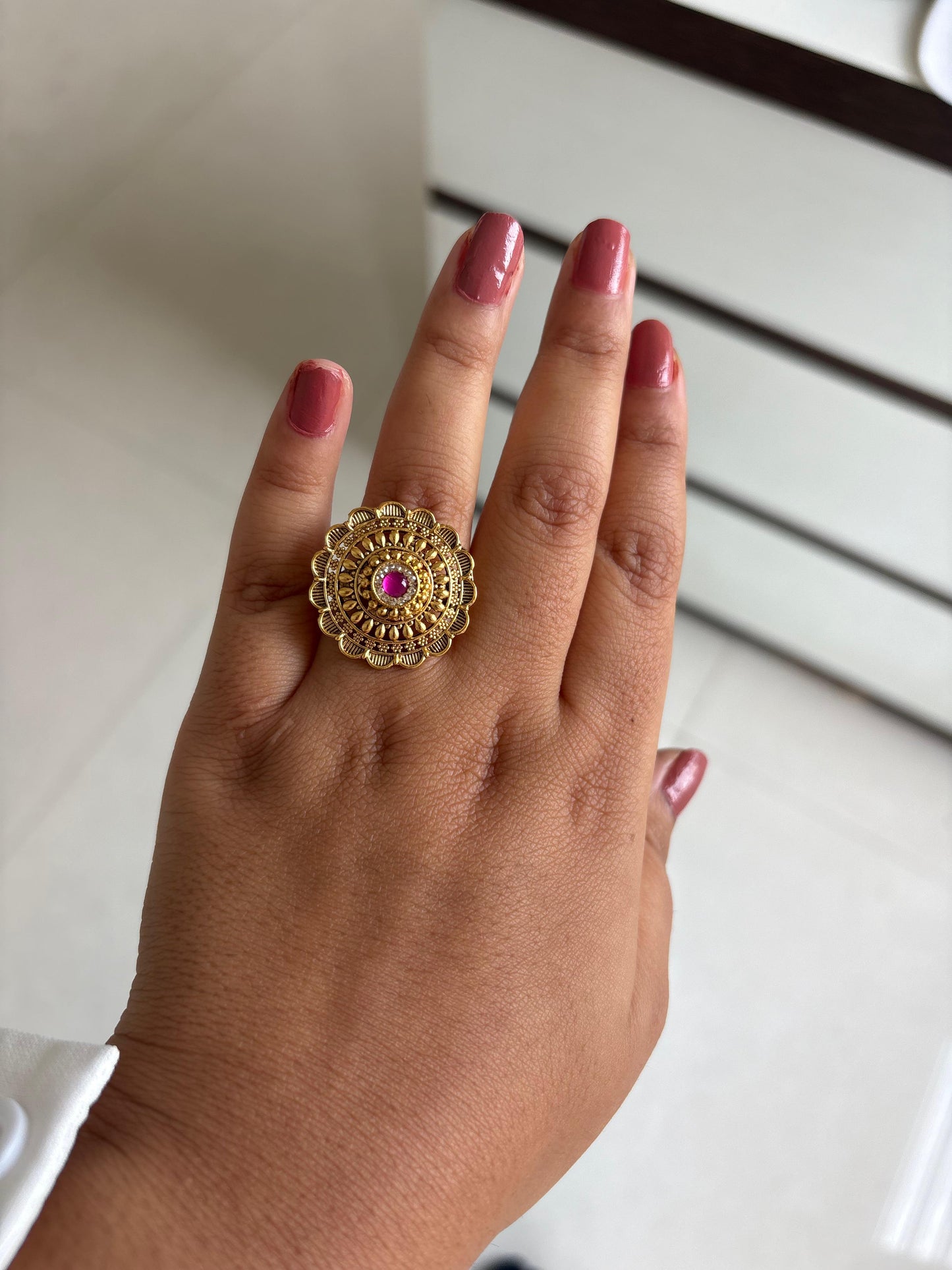 Royal Mandala Statement Ring