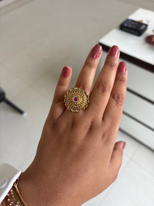 Royal Mandala Statement Ring