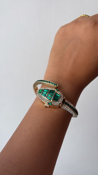 Emerald Serpent Luxe Bracelet Watch