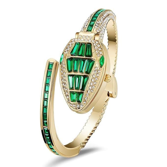Emerald Serpent Luxe Bracelet Watch