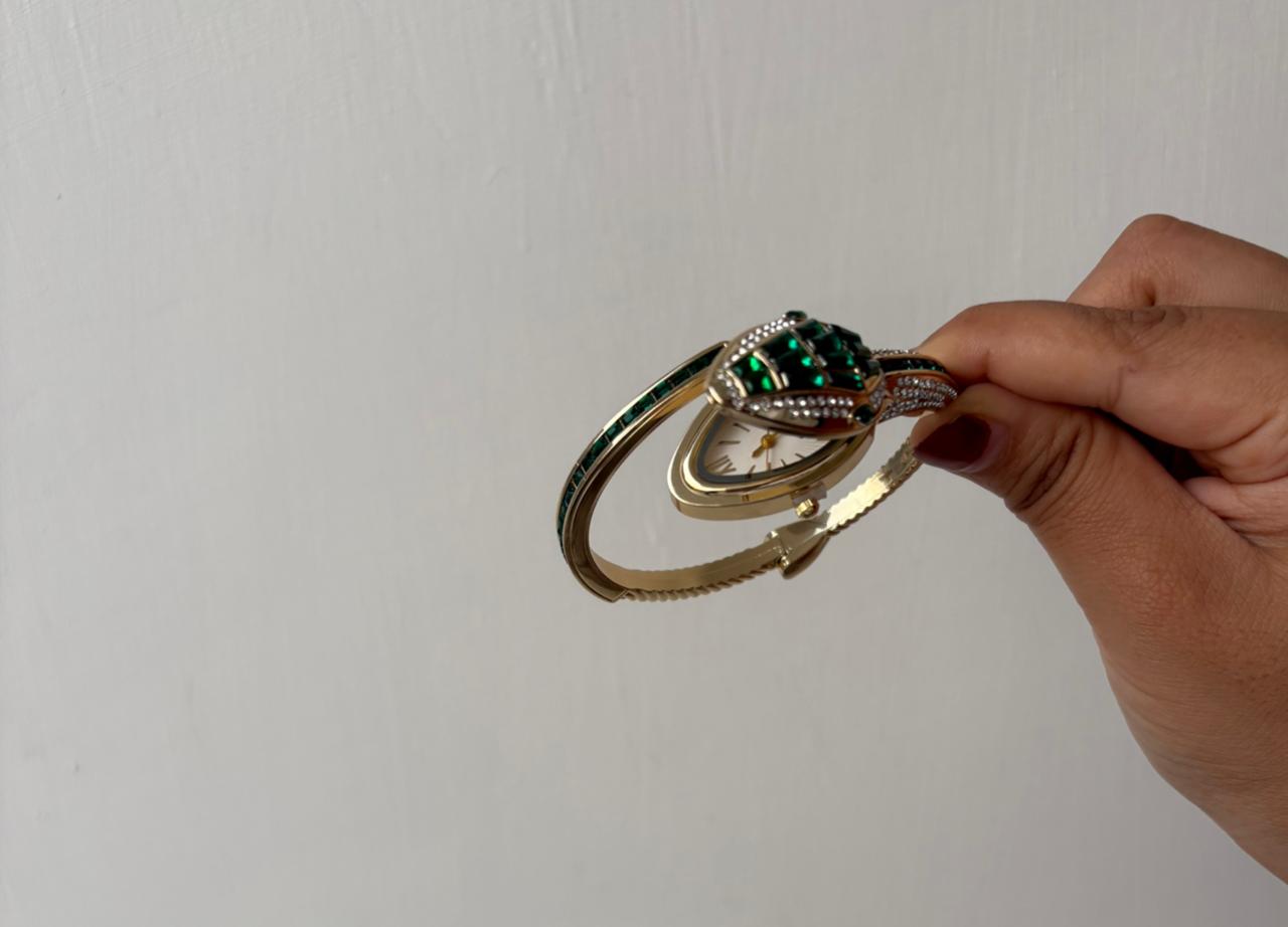 Emerald Serpent Luxe Bracelet Watch