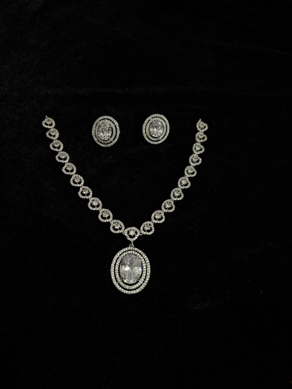 Celeste Halo Crystal Necklace Set