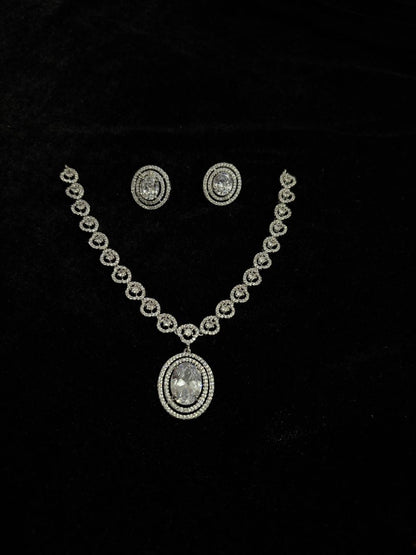 Celeste Halo Crystal Necklace Set