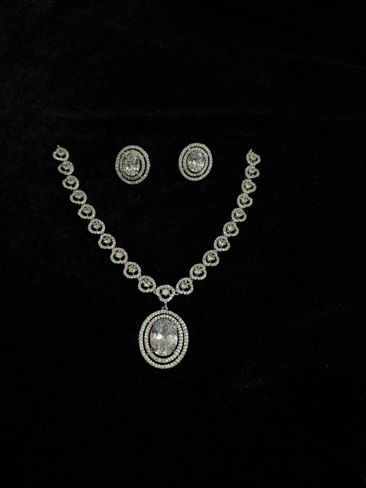 Celeste Halo Crystal Necklace Set