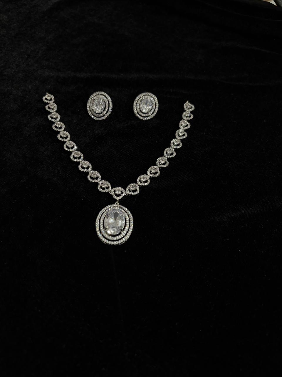 Celeste Halo Crystal Necklace Set