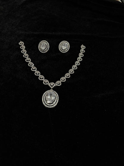 Celeste Halo Crystal Necklace Set