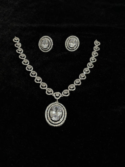 Celeste Halo Crystal Necklace Set