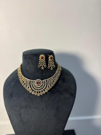 Ruby Net Crystal Choker Set