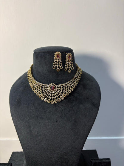 Ruby Net Crystal Choker Set