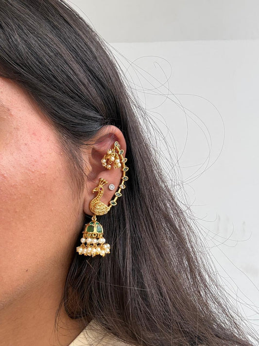 Royal Mayur Earcuff Jhumka