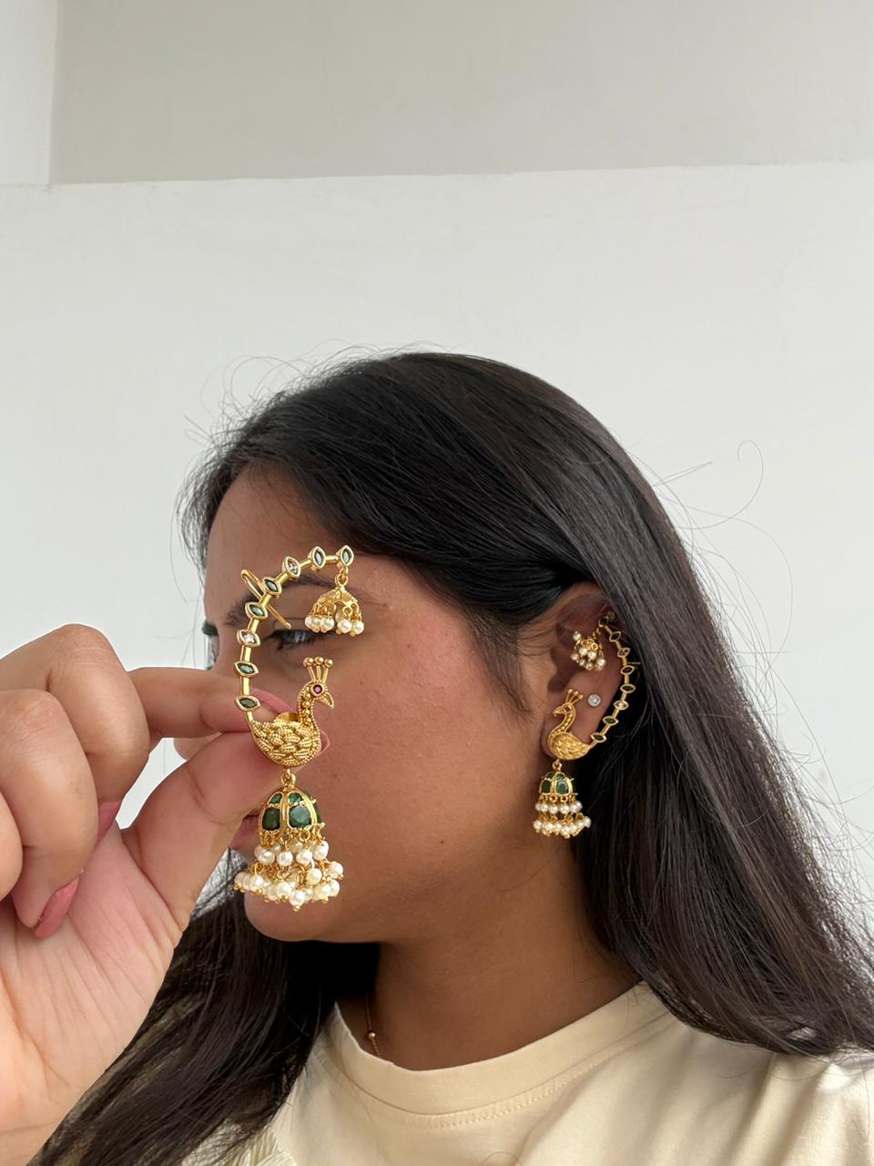 Royal Mayur Earcuff Jhumka