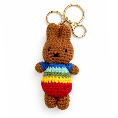 Rainbow Bear Crochet Keychain