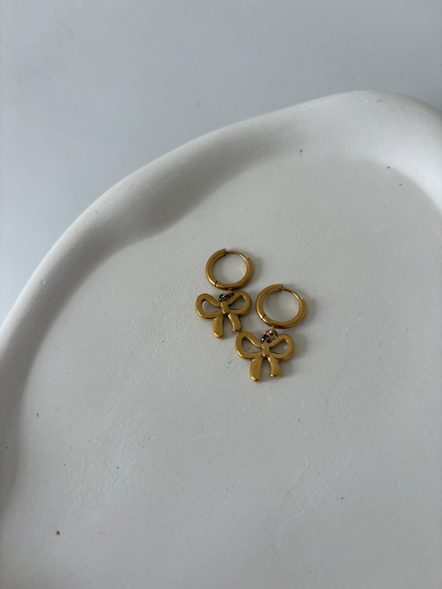 Golden Bow Mini Hoops