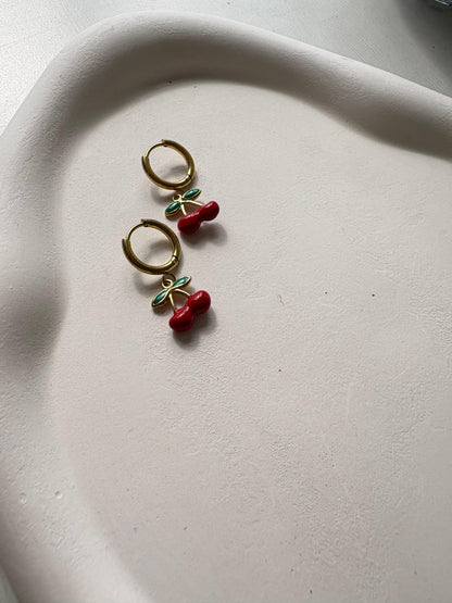 Cherry Pop Charm Hoops