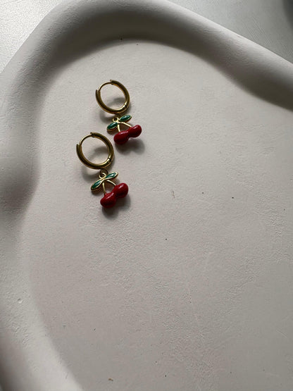 Cherry Pop Charm Hoops
