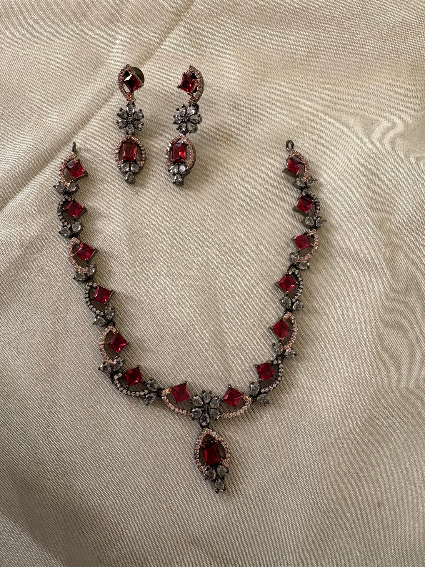 Crimson Bloom Bridal Set