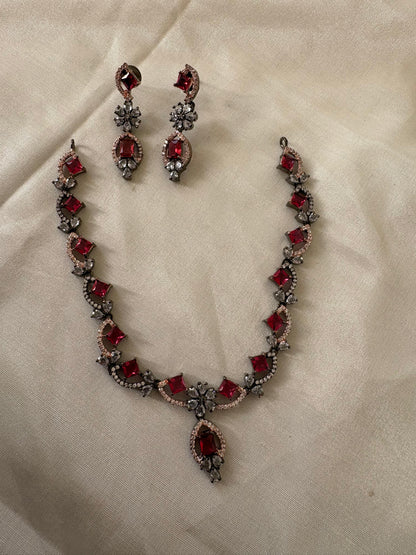 Crimson Bloom Bridal Set