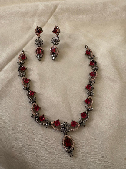 Crimson Bloom Bridal Set