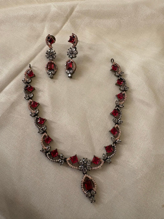 Crimson Bloom Bridal Set