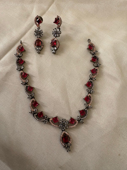 Crimson Bloom Bridal Set
