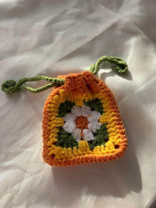 Autumn Daisy Granny Square Pouch